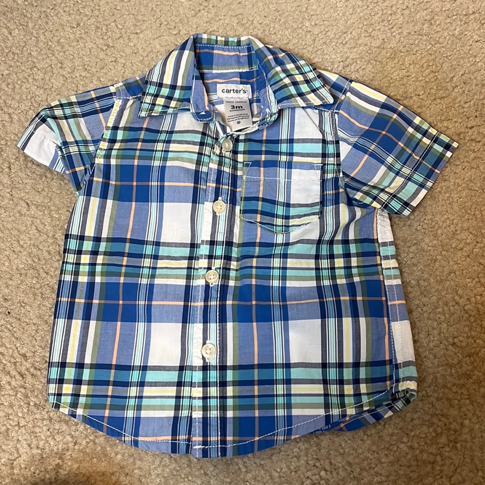 Carter’s Infant Short Sleeve Plaid Button Down Shirt
